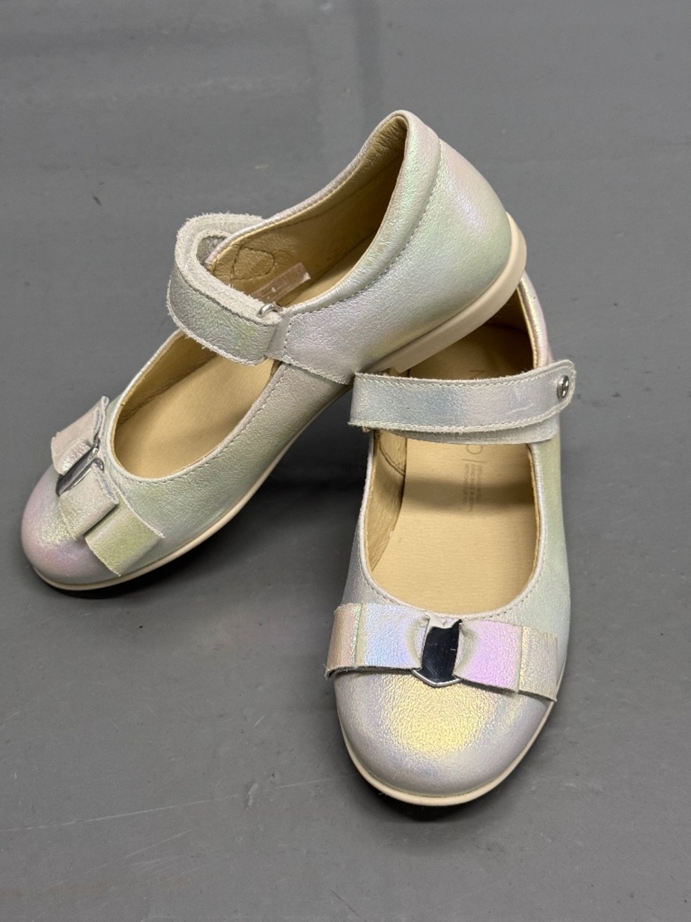 Naturino Girls Silver Metallic Mary Jane Dress Shoes EU 30
